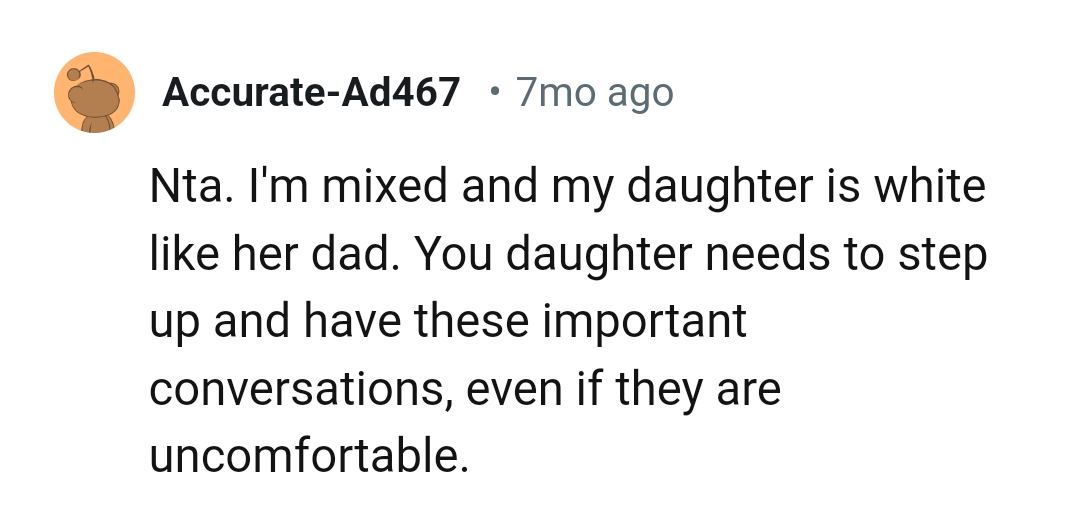 OP's daughter needs to step up