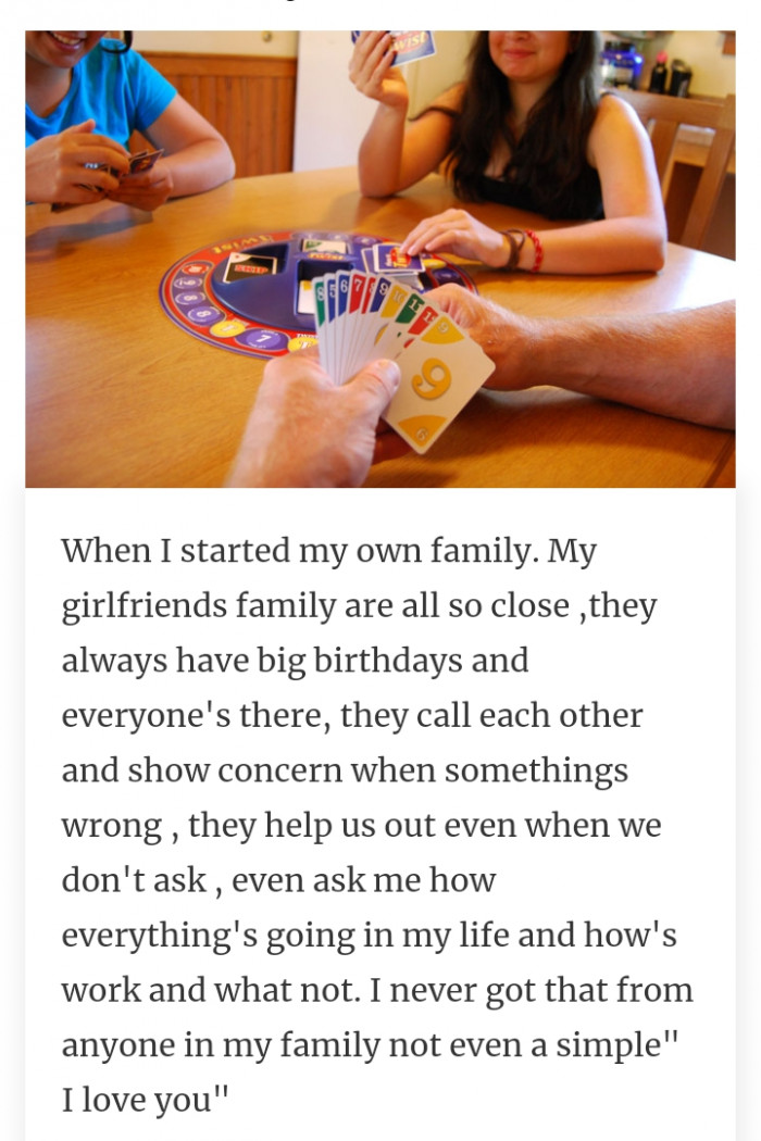 #24 Not having a close-knit relationship with family members.