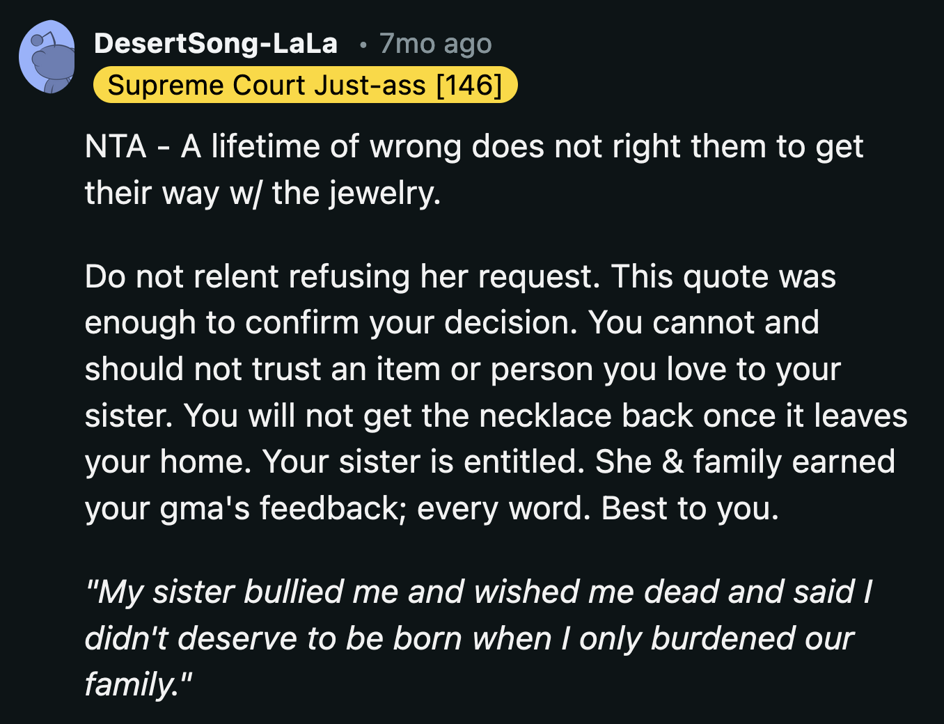 They are vile people who expect grace and generosity from someone they don't see as a person.