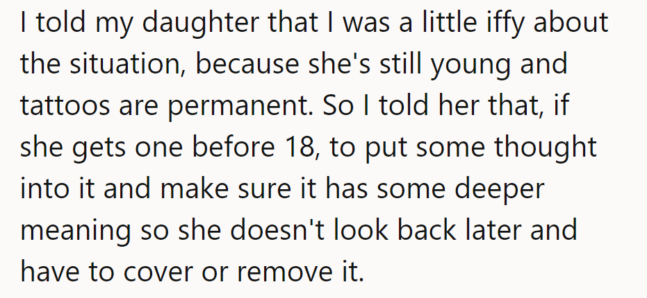 Mom's got some ink advice: 