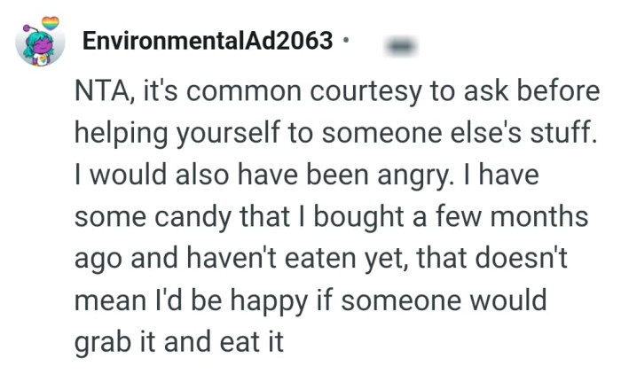 He should have asked before helping himself out