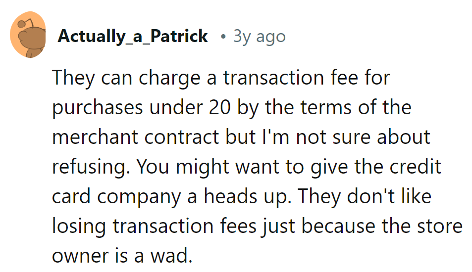 Store owner playing hardball with fees? Time to cue the credit card company. They won't let a wad dampen their profits!