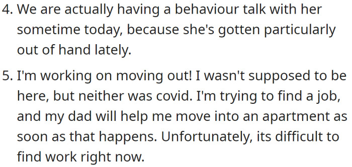 But they'll still talk with her about her behavior: