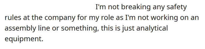 It's not a safety concern at all.