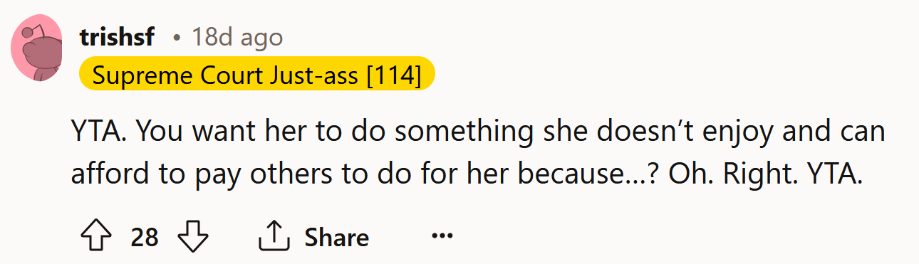 Oh, that's right, YTA.