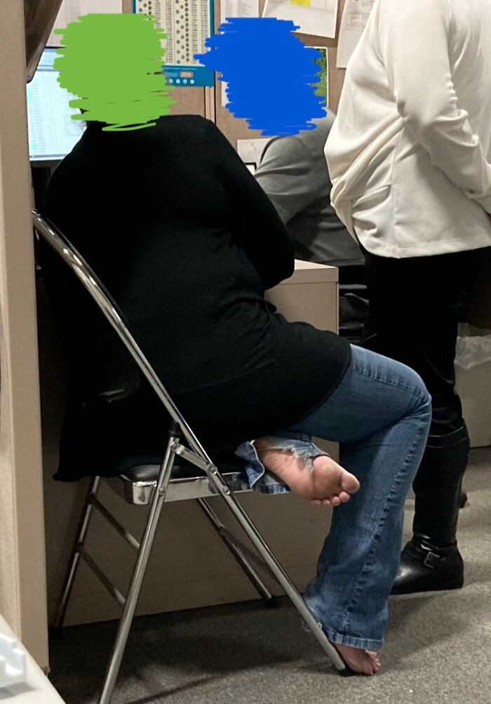 "Coworker Walks Around The Office Barefoot"