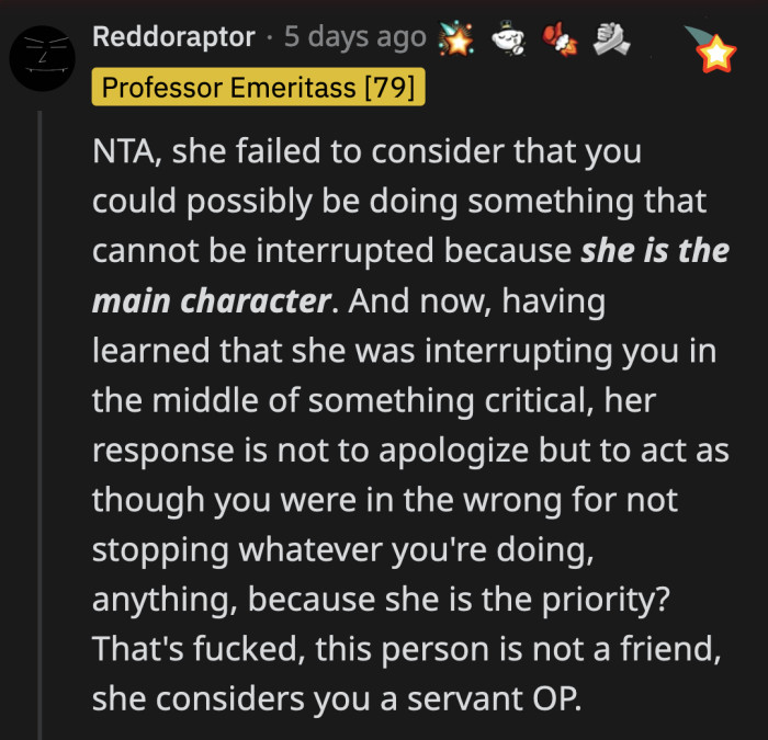 They couldn't help but notice how unreasonable and unfair their friendship is