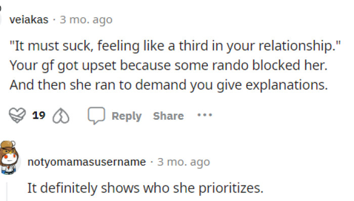 It does seem like there's more going on, and she has a lot of explaining to do, but we don't blame him if he doesn't want to hear it.