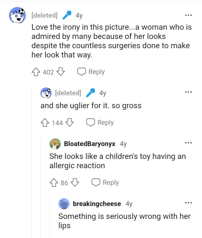 A woman who is admired by many because of her looks