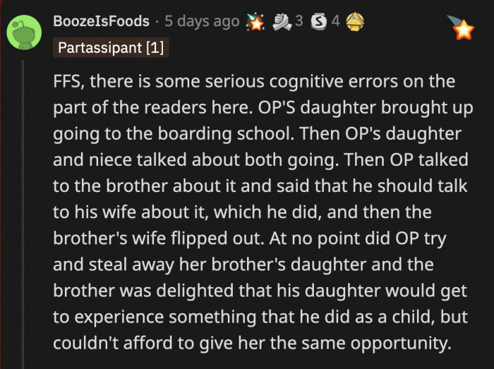 A Lot of People Didn't Seem to Understand What They Read. OP Didn't Try in Any Way to Steal Sophie Away from Her Parents. She Just Offered to Help Her Move to a New School.