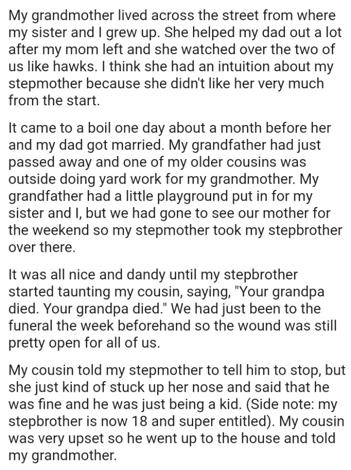 OP's Grandma Was Just Around the Corner