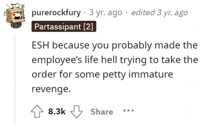 That poor employee. All this stress and trauma for some petty revenge.