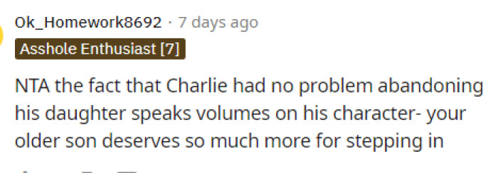 This shows just how Charlie is, and on top of that, to ask for money.