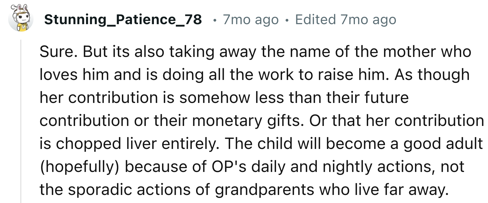 Taking Away the Name of the Mother Who Took Care of Him His Whole Life