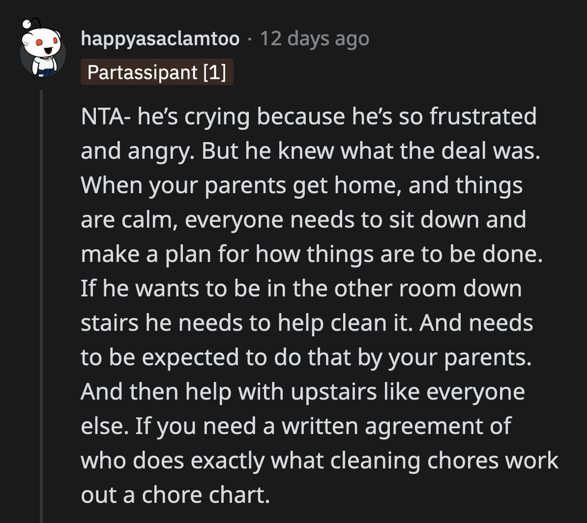 Redditors advised OP to wait for their parents before he talks to his brother. That way, three people would hold his brother accountable for his promises.