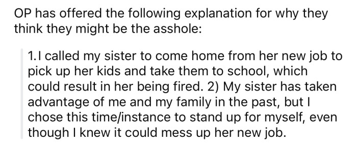 OP thinks she might be the a-hole for the following reason: