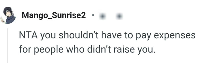 No need to pay expenses