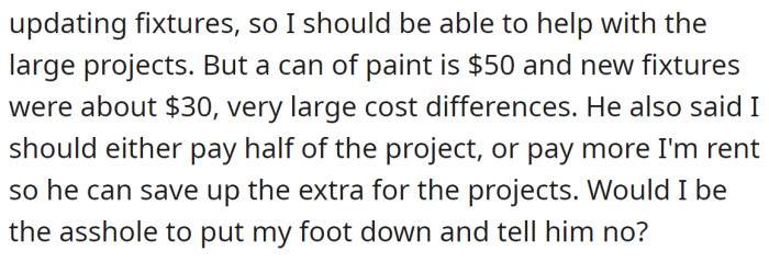 So, her boyfriend has suggested two options, but she's considering turning them both down