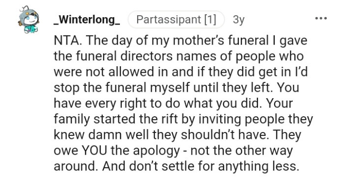 They are the ones who owe the OP an apology