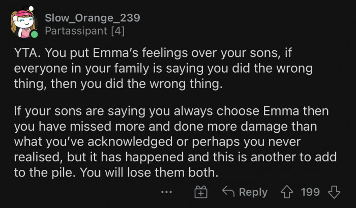 He will lose both his sons if he doesn't act fast.