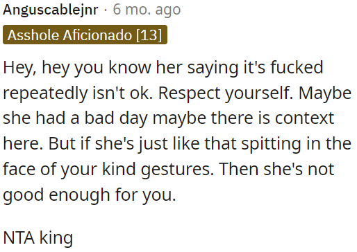 Self-respect is crucial.