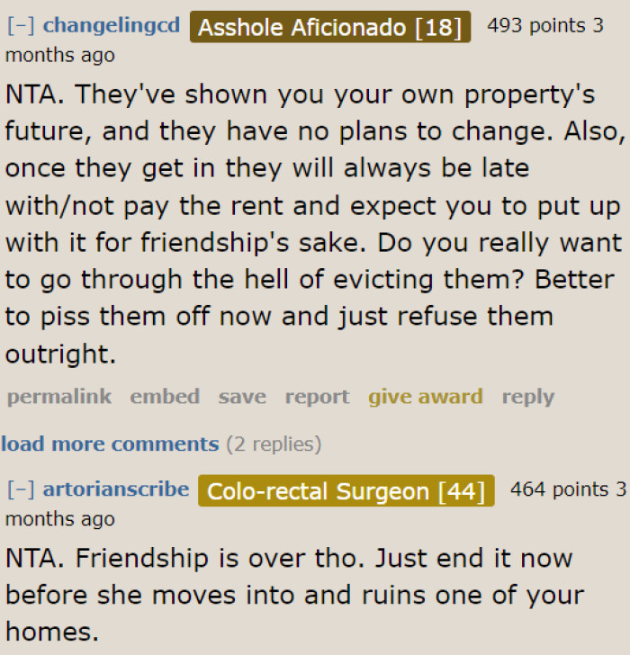 The OP already knows what will happen to her property if her friend moves in with the cats. That's why she set those conditions.