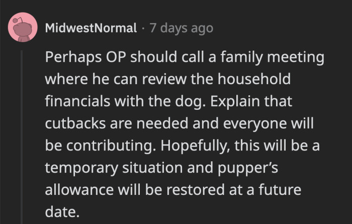 Doing this can clearly answer the whys and hows that OP's wife has