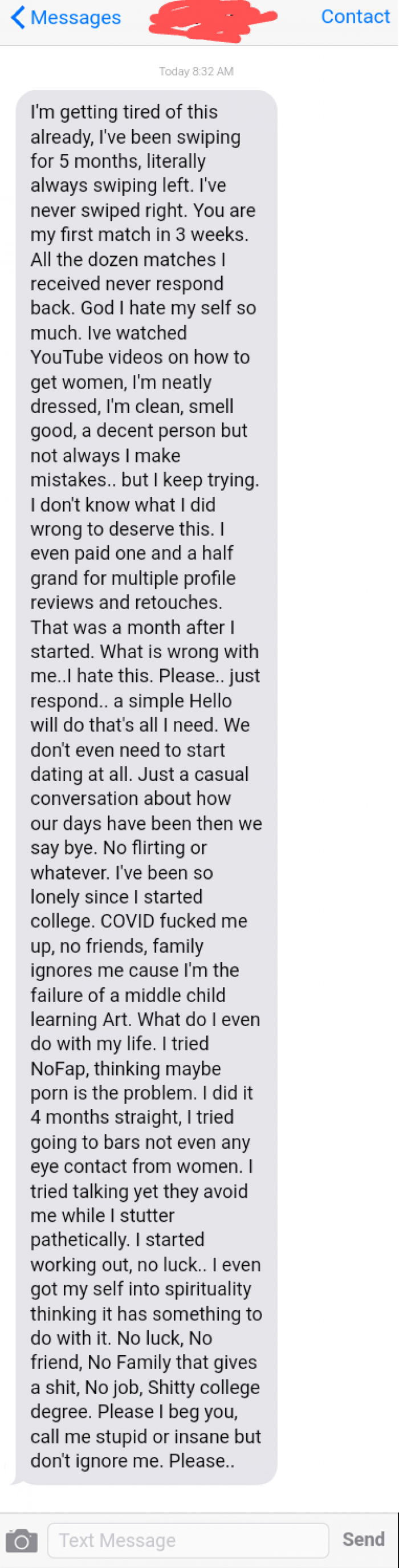 3. My guy is down bad; a match on Tinder a friend of mine got.