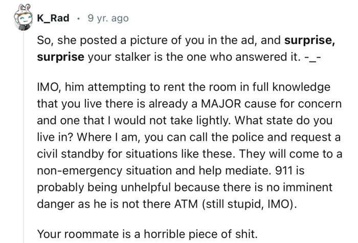 “So, She Posted a Picture of You in the Ad, and Surprise, Surprise Your Stalker Is the One Who Answered It.”