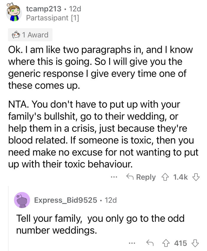 Here's how the Reddit community reacted to u/useful-pin6381730's situation: