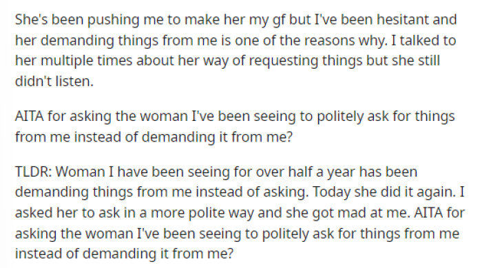 He's looking for some advice on their situation and how to navigate this conversation that he's going to have with her.