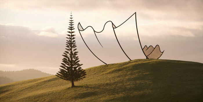 "Horizons" Sculpture In New Zealand, By Neil Dawson"