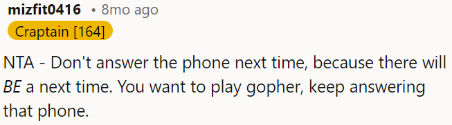 OP shouldn't pick up next time.