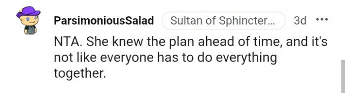 It's not like everyone has to do everything together