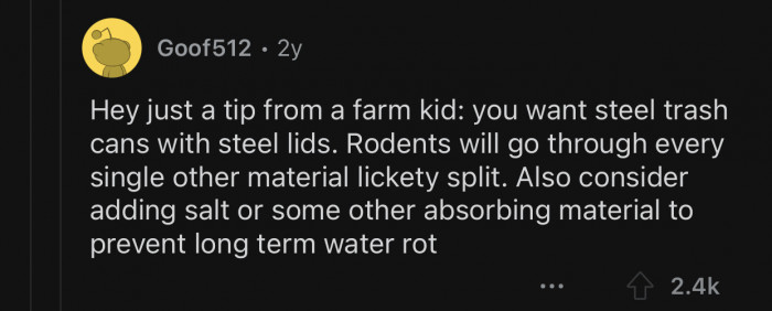 Rodents can quickly go through every single other material.