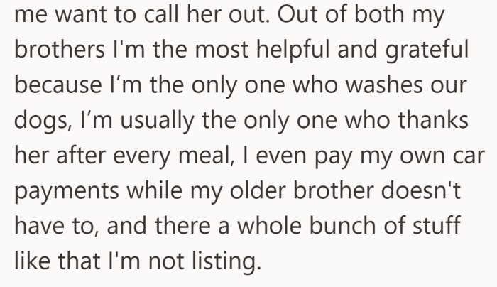 The resentment does not come from entitlement, but from feeling taken for granted.