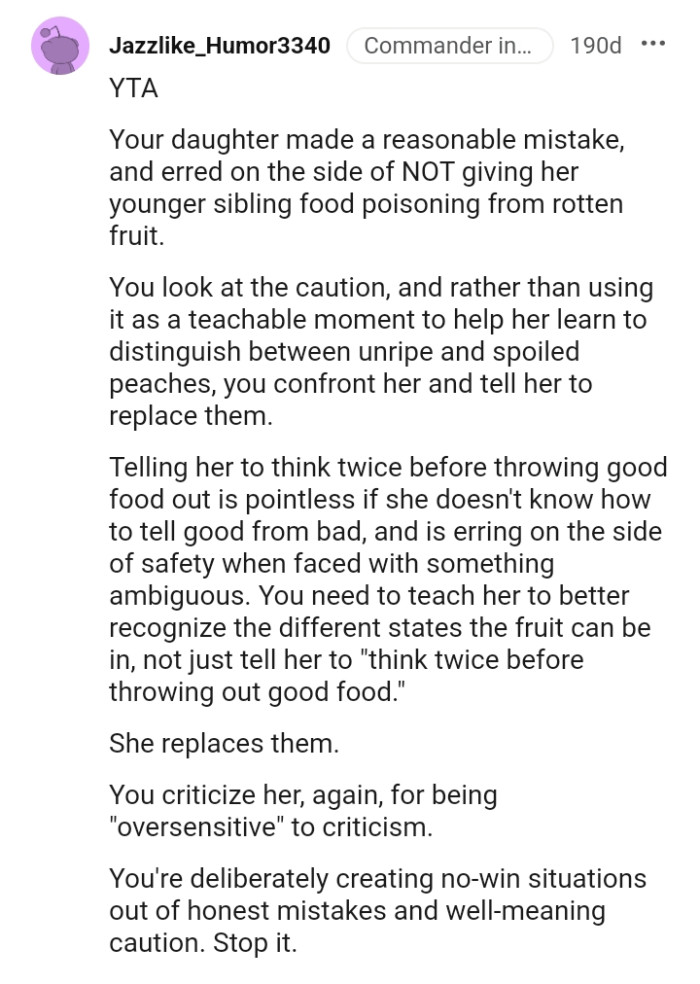 OP's Daughter Made a Reasonable Mistake