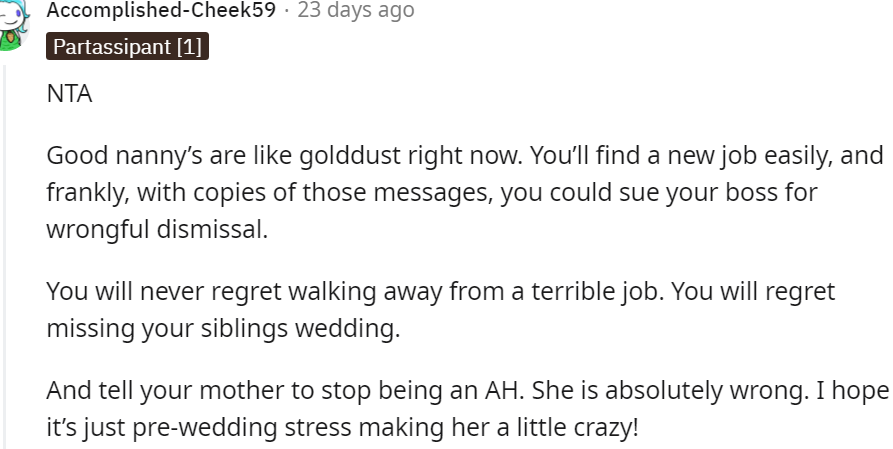 20. Good nannies are like gold dust