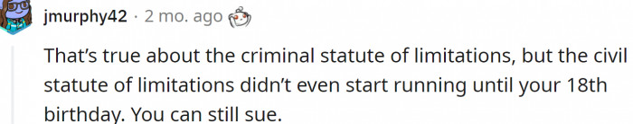 Redditors just seem unable to let go of legal actions: