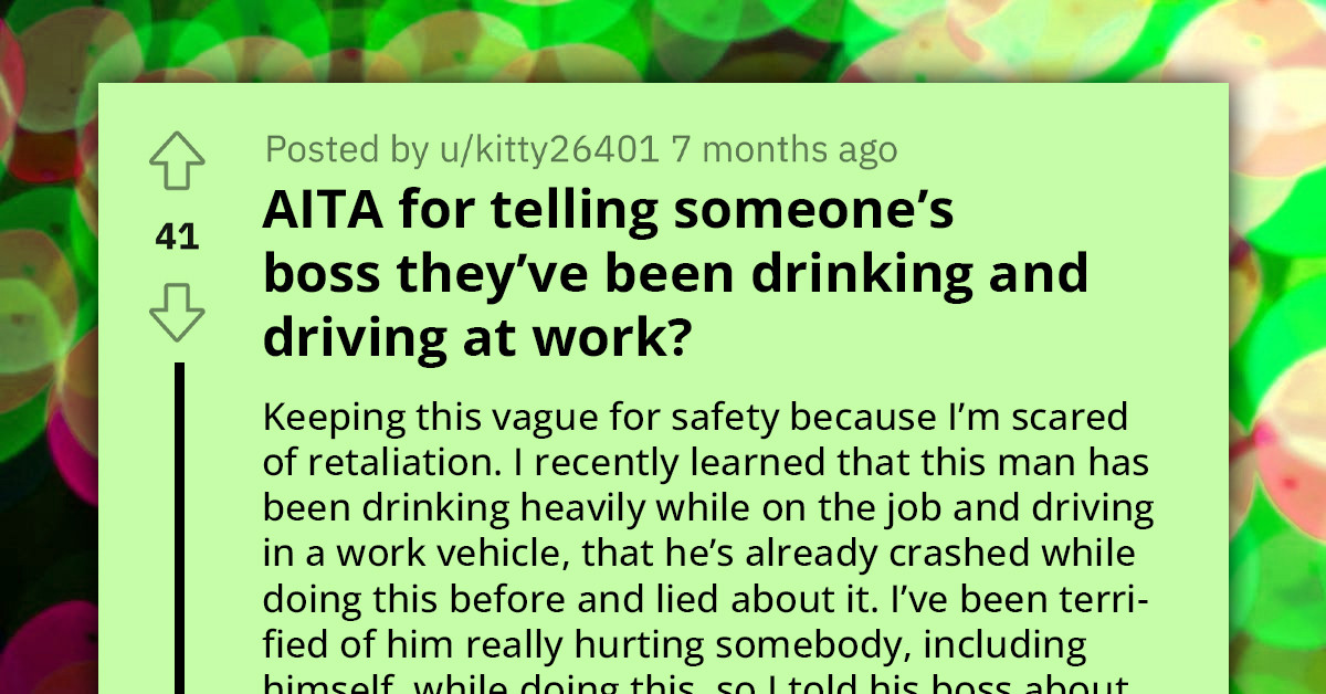 Good Samaritan Reports Man Who Always Drinks And Drives To His Boss, Friends Accuse Him Of Ruining The Man's Life