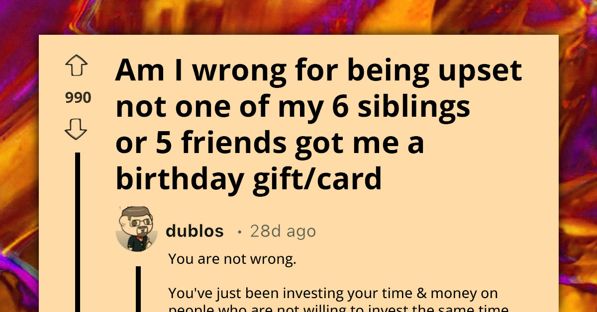 Heartbroken Man Questions Feelings Because Friends and Family Never Reciprocate His Thoughtful Birthday Cards