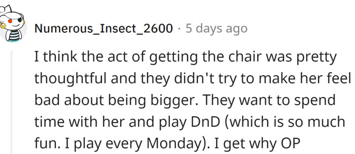 The act was thoughtful