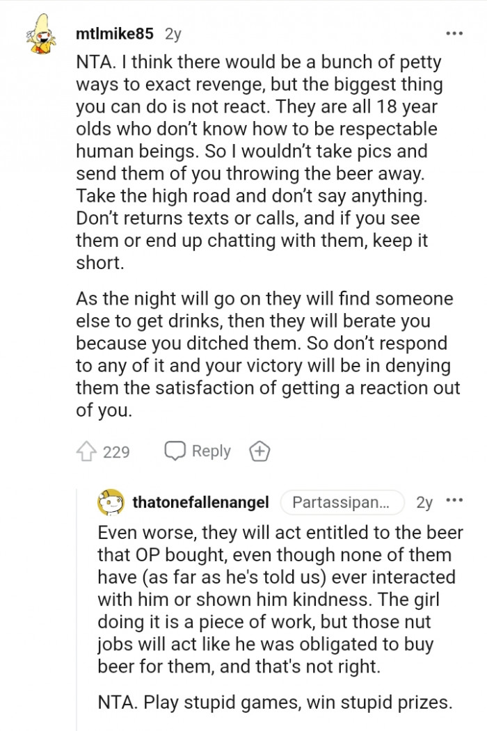 Take the high road and don't say anything