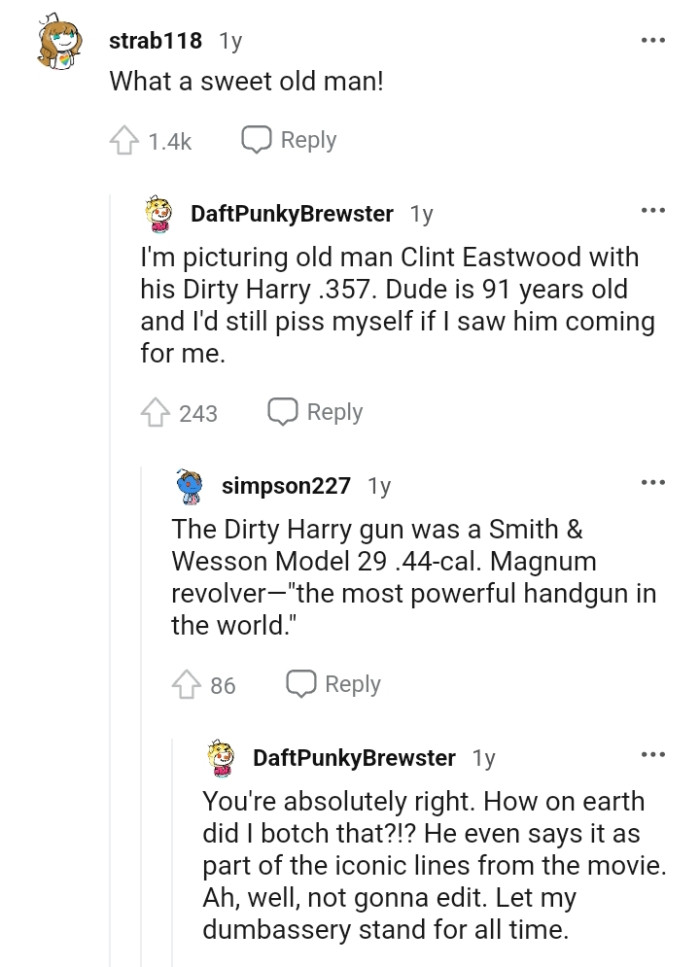 The man is definitely a sweet old savior