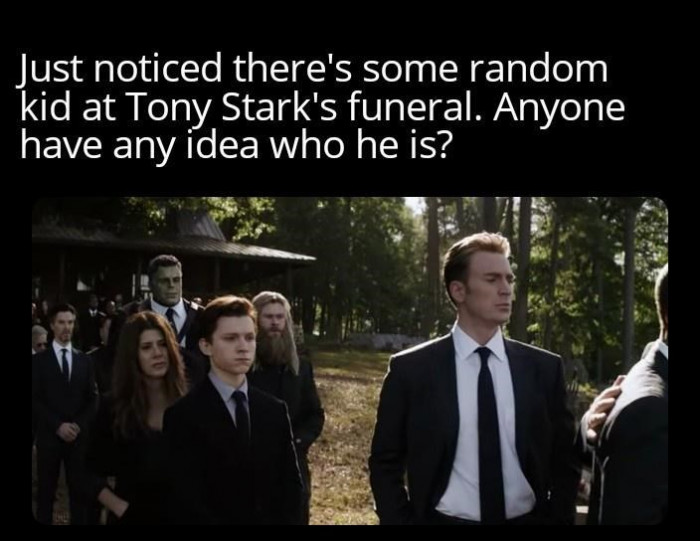 23. Who is this random kid at Tony Stark's funeral?