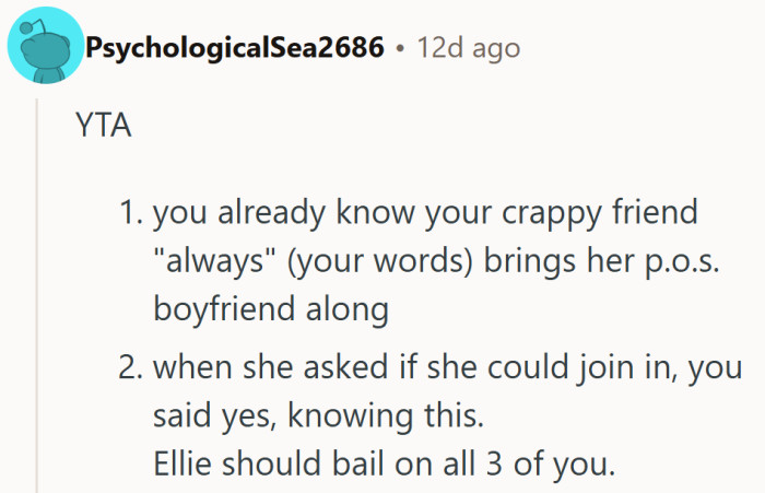 Someone always shows up to the party with a reality check instead of candy.