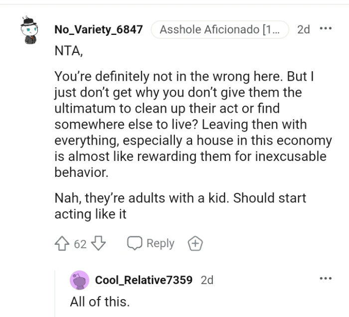 Here are a bunch of comments from other Redditors in response to the OP's story