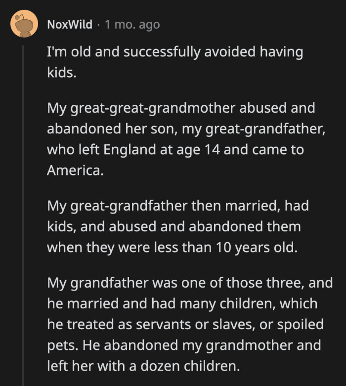 42. The cycle of abuse and abandonment has to end