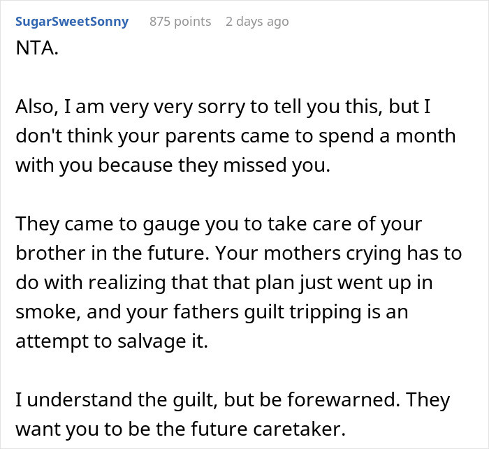 Caring for your brother in the future