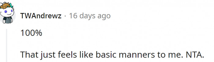 Basic manners lacking here...